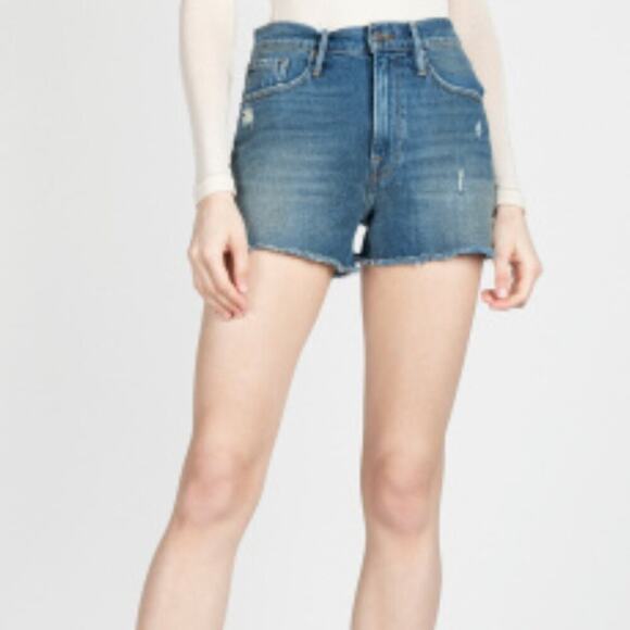 Frame Le Vintage Short Denim Shorts in Superstition Wash - Picture 2 of 6